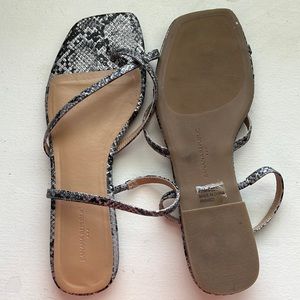Banana republic silver snake skin sandals